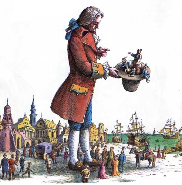 И в свою большую шляпу Лилипутов посадил