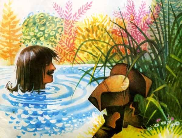 Матео снял одежду и прыгнул в воду