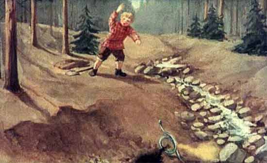 Лейко, гляди-ко, вон она — голубая змейка