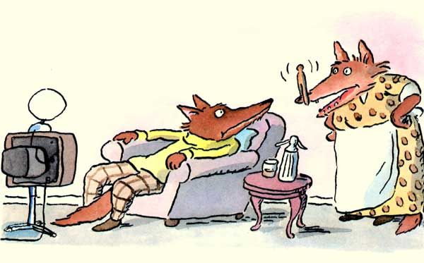 Лис сидел перед телевизором