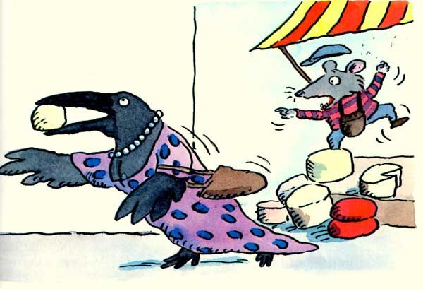 Ворона увидела сырный лоток