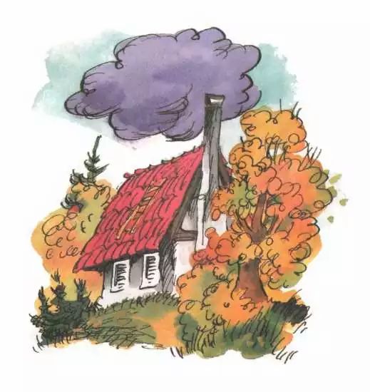 Над трубой избушки стояла чёрная туча