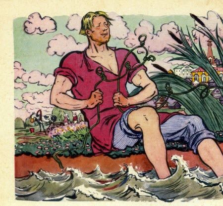 сел у берега моря