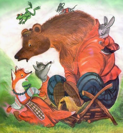 Влез медведь на крышу