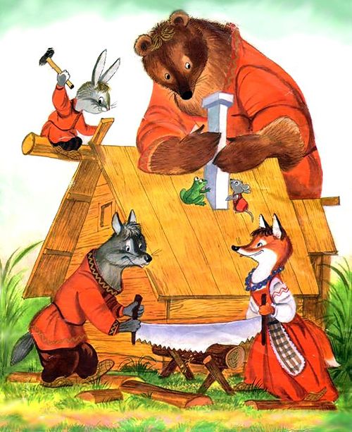 Принялись они новый теремок строить